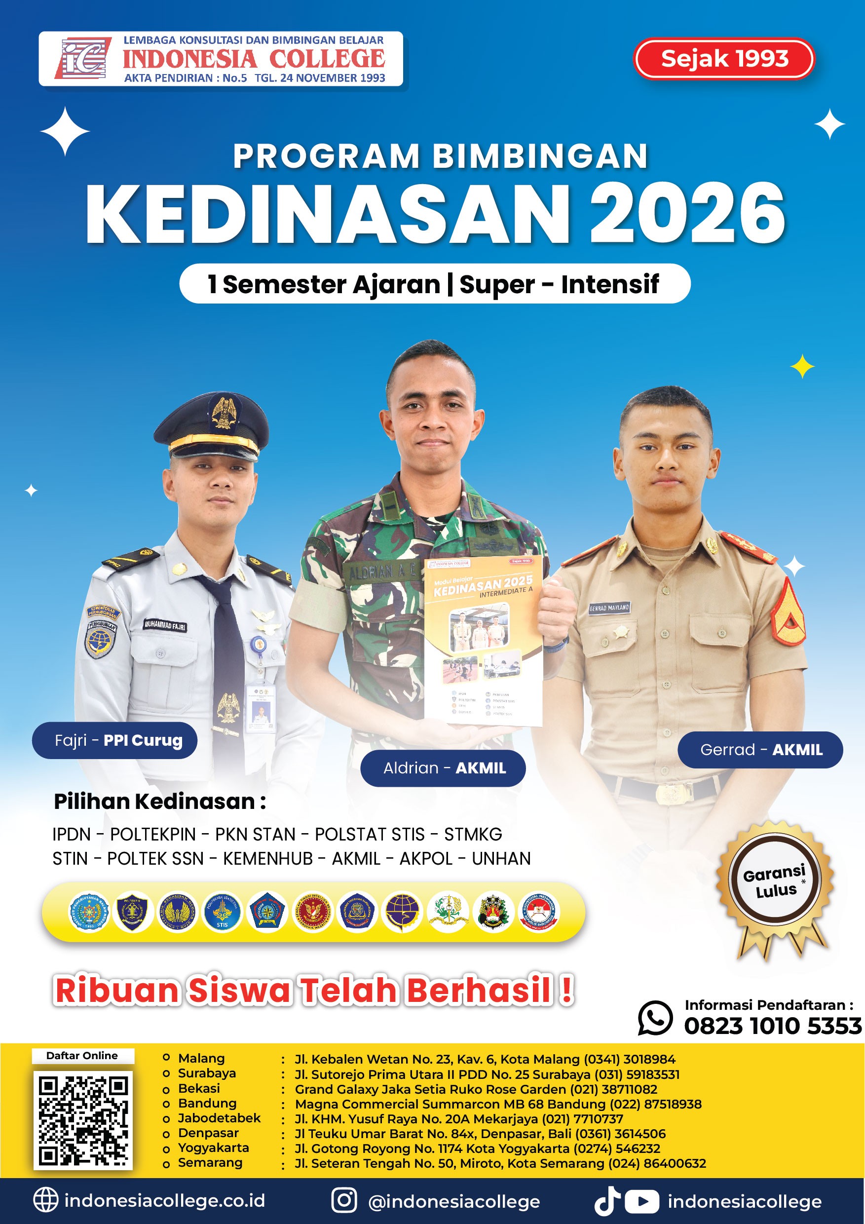 Brosur Bimbel Kedinasan 2026 - Akselerasi & Sprint