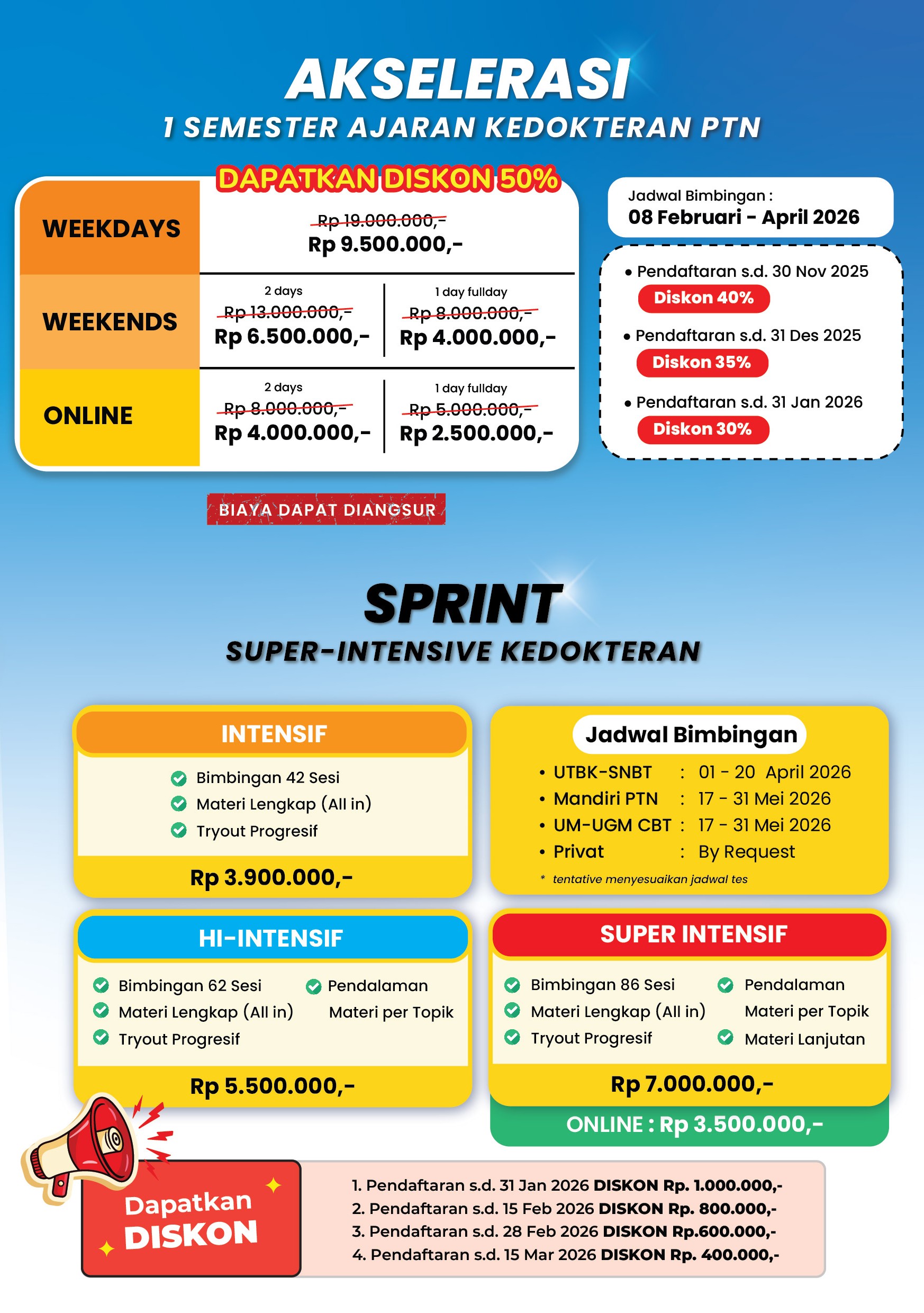 Brosur Bimbel Kedokteran 2026 - Akselerasi & Sprint