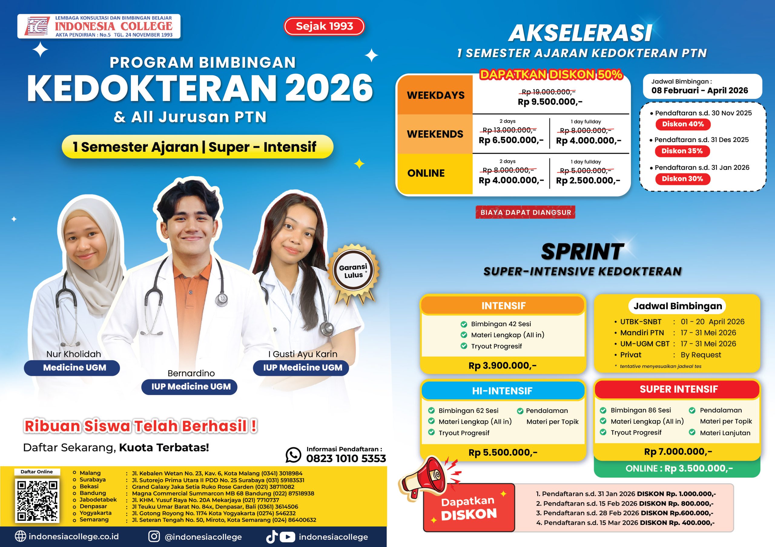Brosur Bimbel Kedokteran 2026 - Akselerasi & Sprint